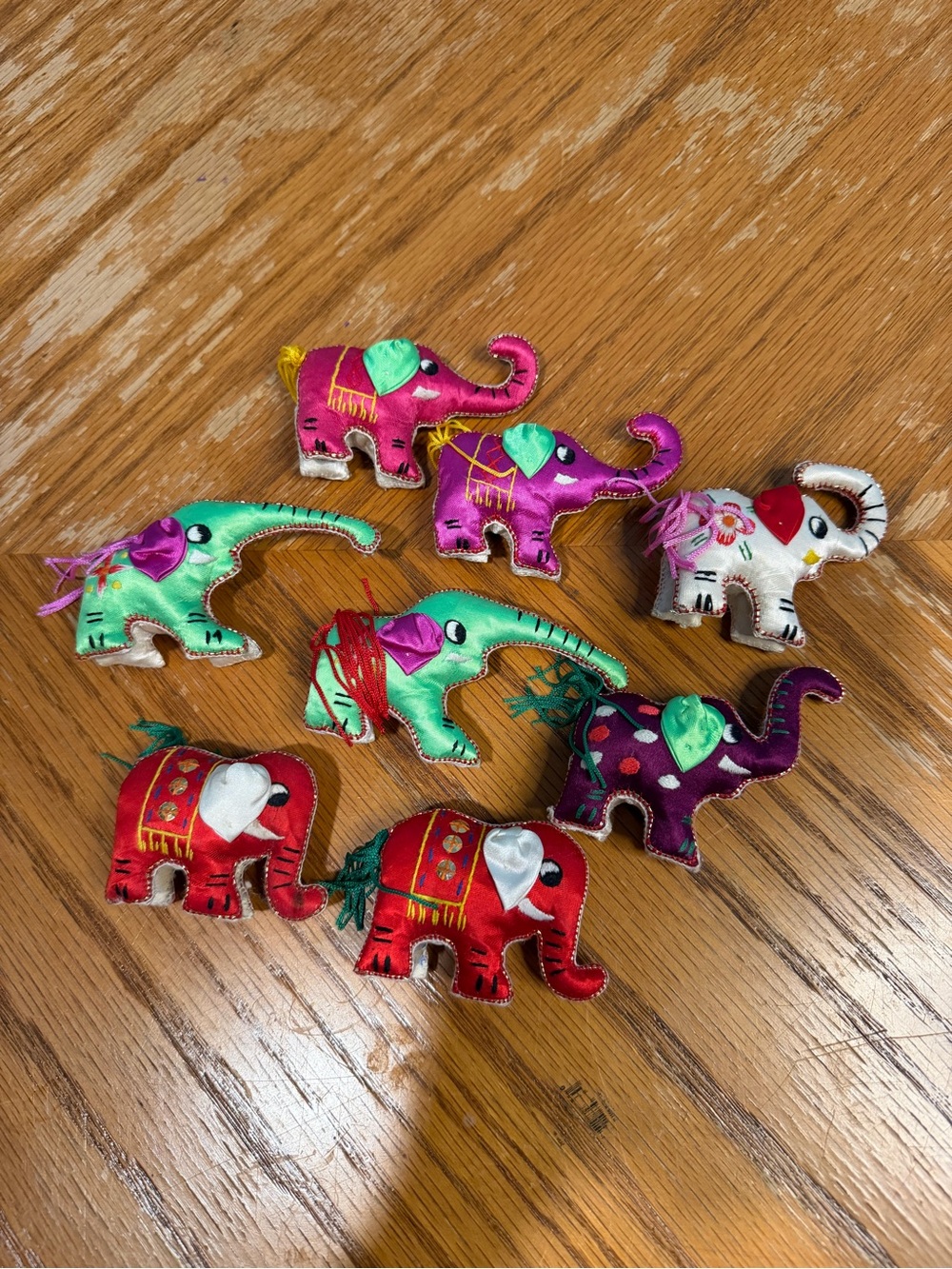 Colorful Elephant Set - Red, Pink, Green, Purple, White